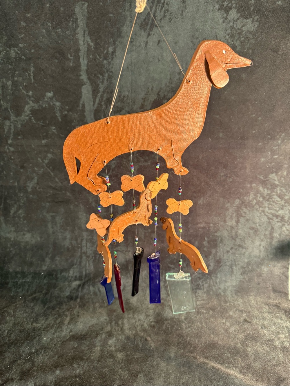 Handmade Dachshund Clay Wind Chime - By Annie Hendrix